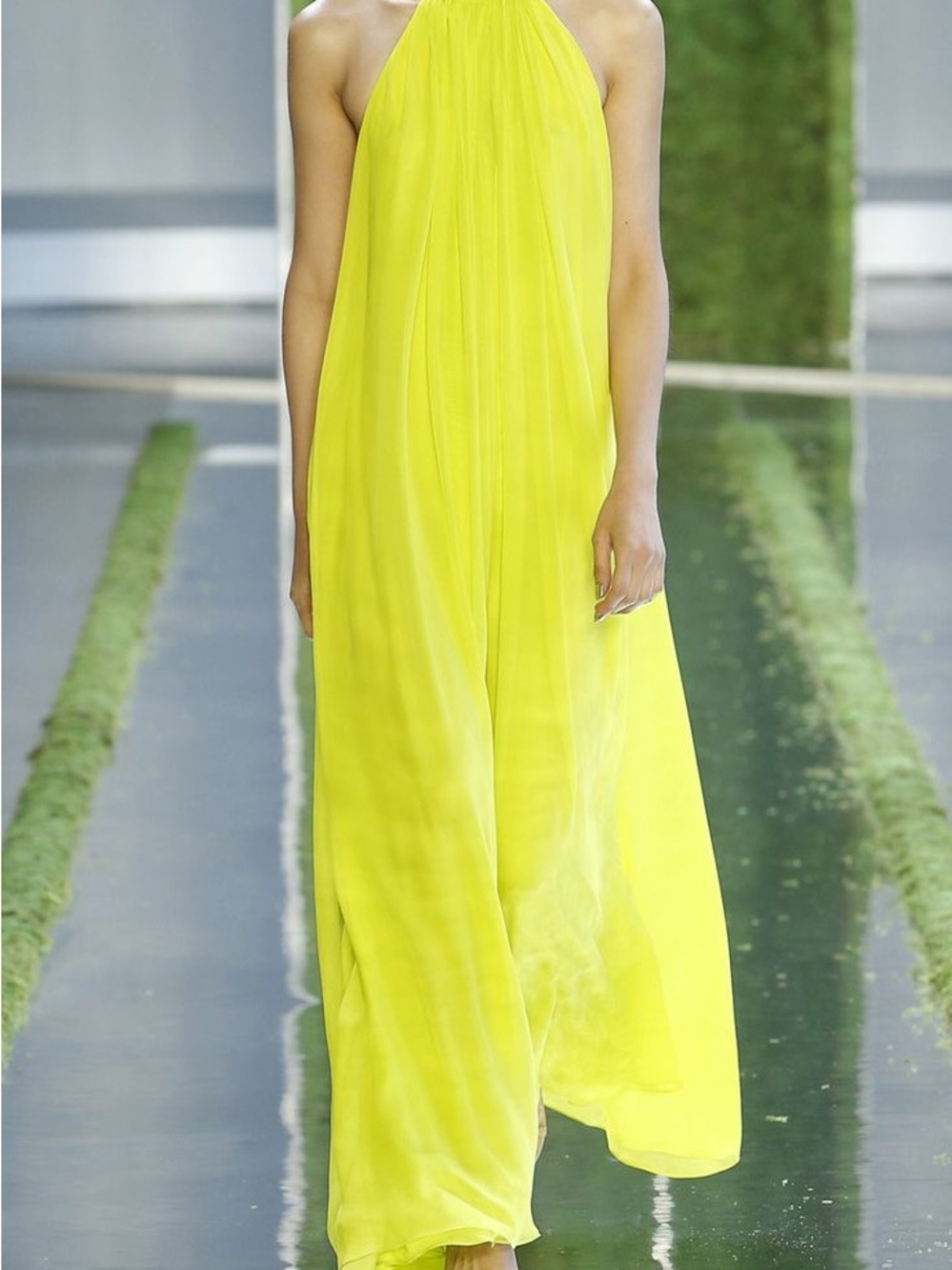Cushnie Neon Yellow Halter Maxi Dress